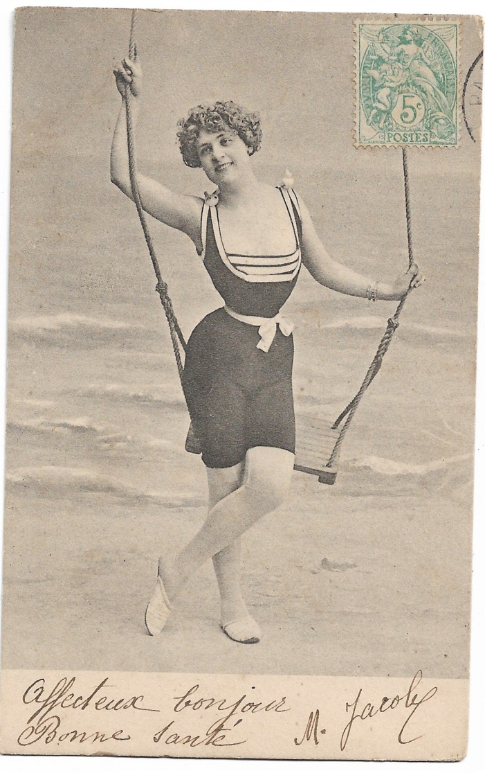 Baigneuse   Balançoire  Decolleté  Adressé à ORAN 1906 - Femmes