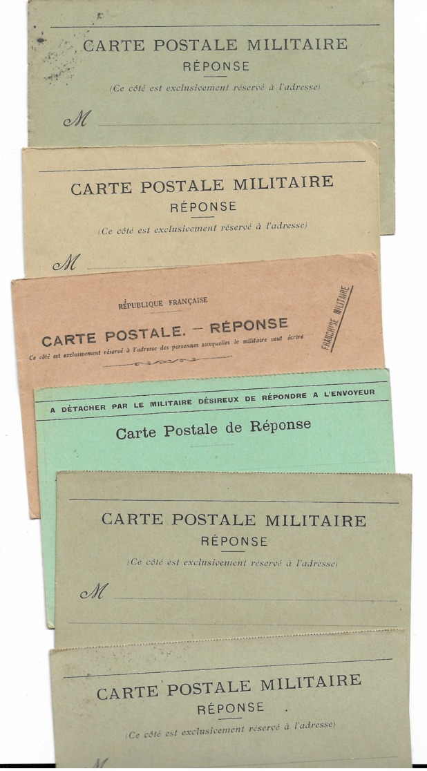 CARTE POSTALE MILITAIRE  REPONSE  LOT DE 6 CPA   Voir Scan - Weltkrieg 1914-18