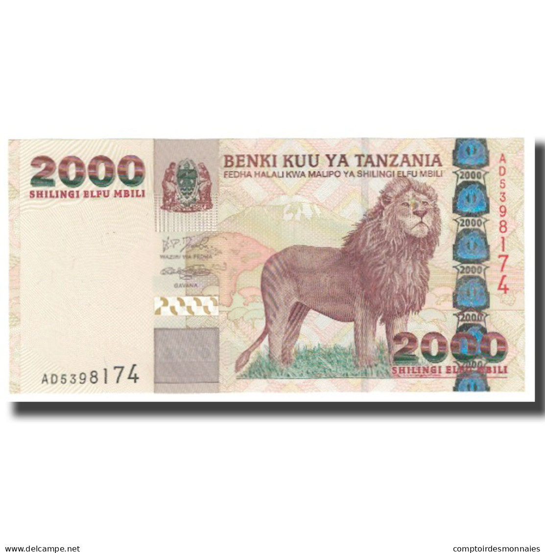 Billet, Tanzania, 2000 Shilingi, KM:37a, NEUF - Tanzania