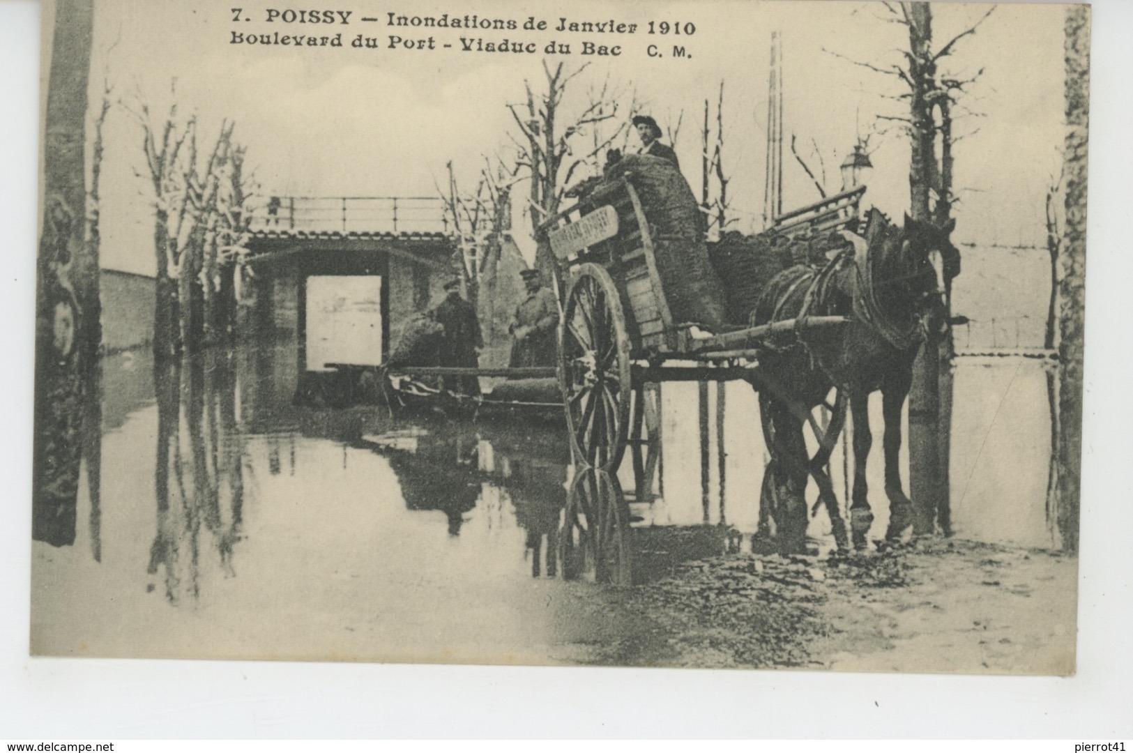 POISSY - Inondations De Janvier 1910 - Boulevard Du Port - Viaduc Du Bac - Poissy