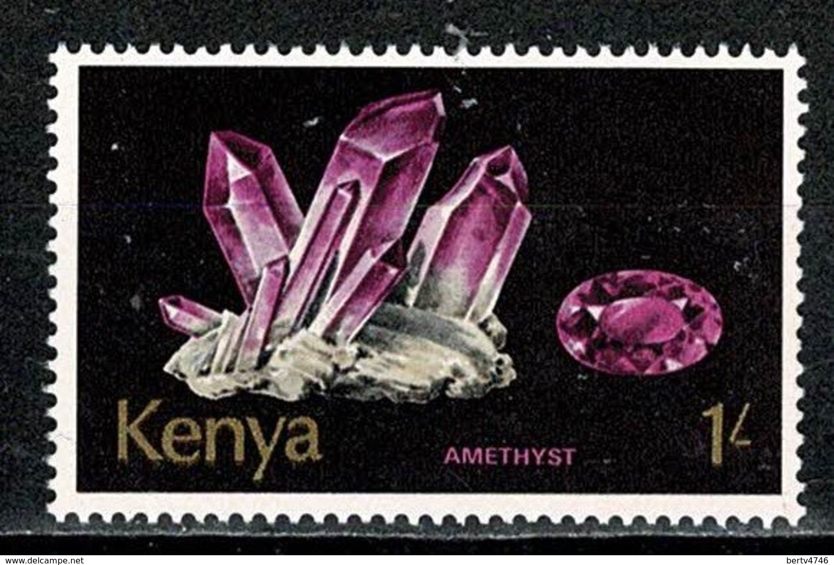 Kenya 1977   Yv 102**, Mi 103**, 1 Shilling  Minerals - Amethyst  MNH - Kenya (1963-...)