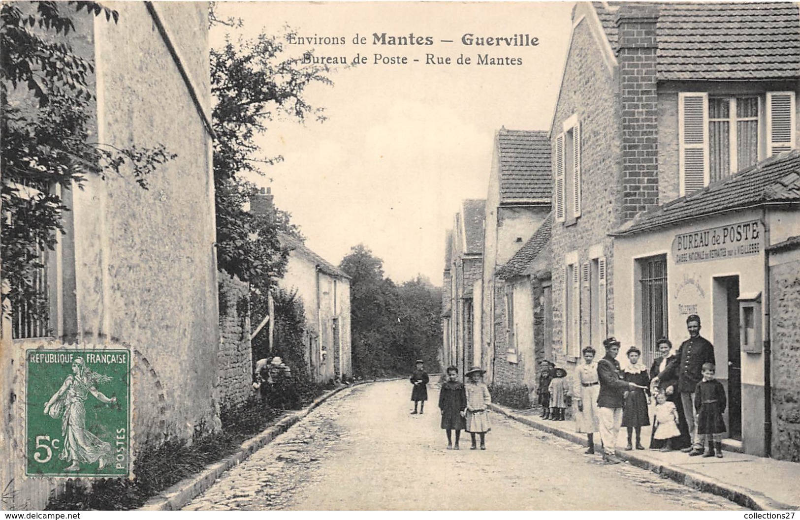 78-GUERVILLE- LE BUREAU DE POSTE RUE DE MANTES - Guerville