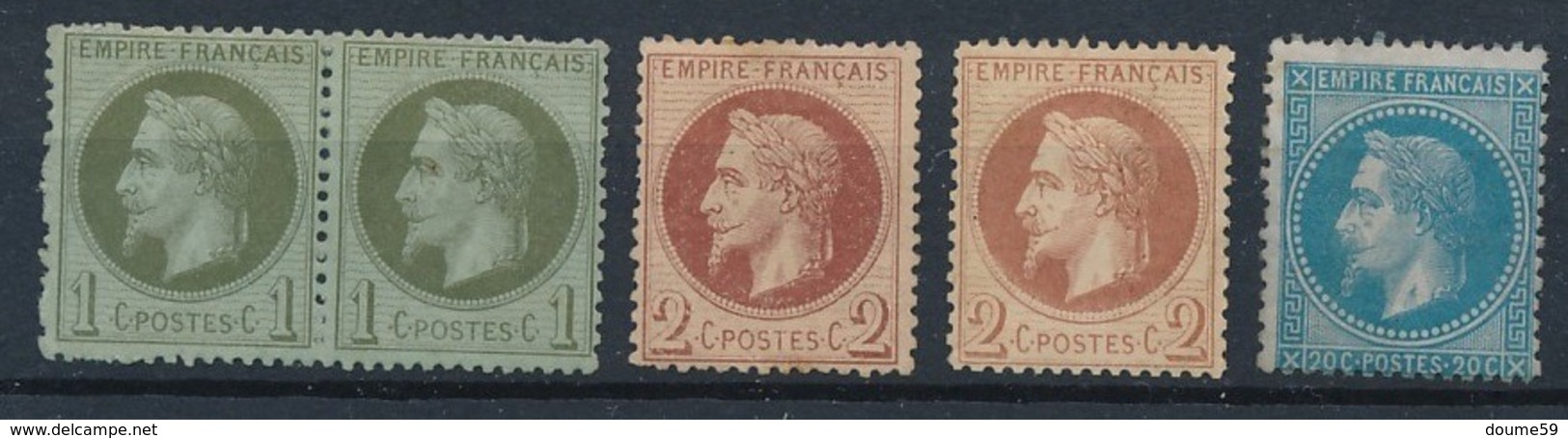 DB-44 FRANCE: Lot Avec "Napoleon"  *GNO Avec N°25(paire)-26(2)-29B - 1863-1870 Napoleon III With Laurels