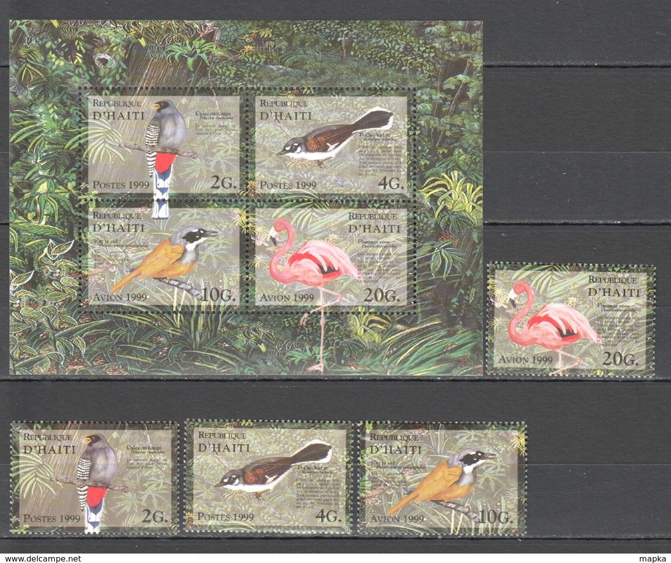 X533 1999 D'HAITI FAUNA BIRDS 1SET+1KB MNH - Autres & Non Classés