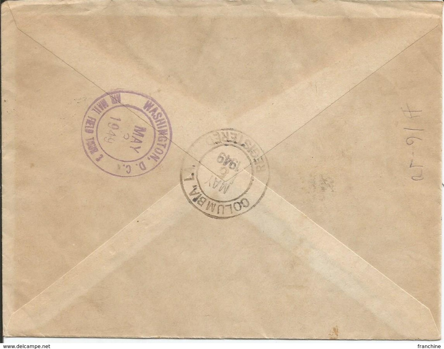 1949 - N°829 (BLOC De 4) + N° 805 Oblitérés (o) Sur Lettre RECOMMANDEE PAR AVION - PARIS Vers USA - 02/05/1949 - Lettres & Documents