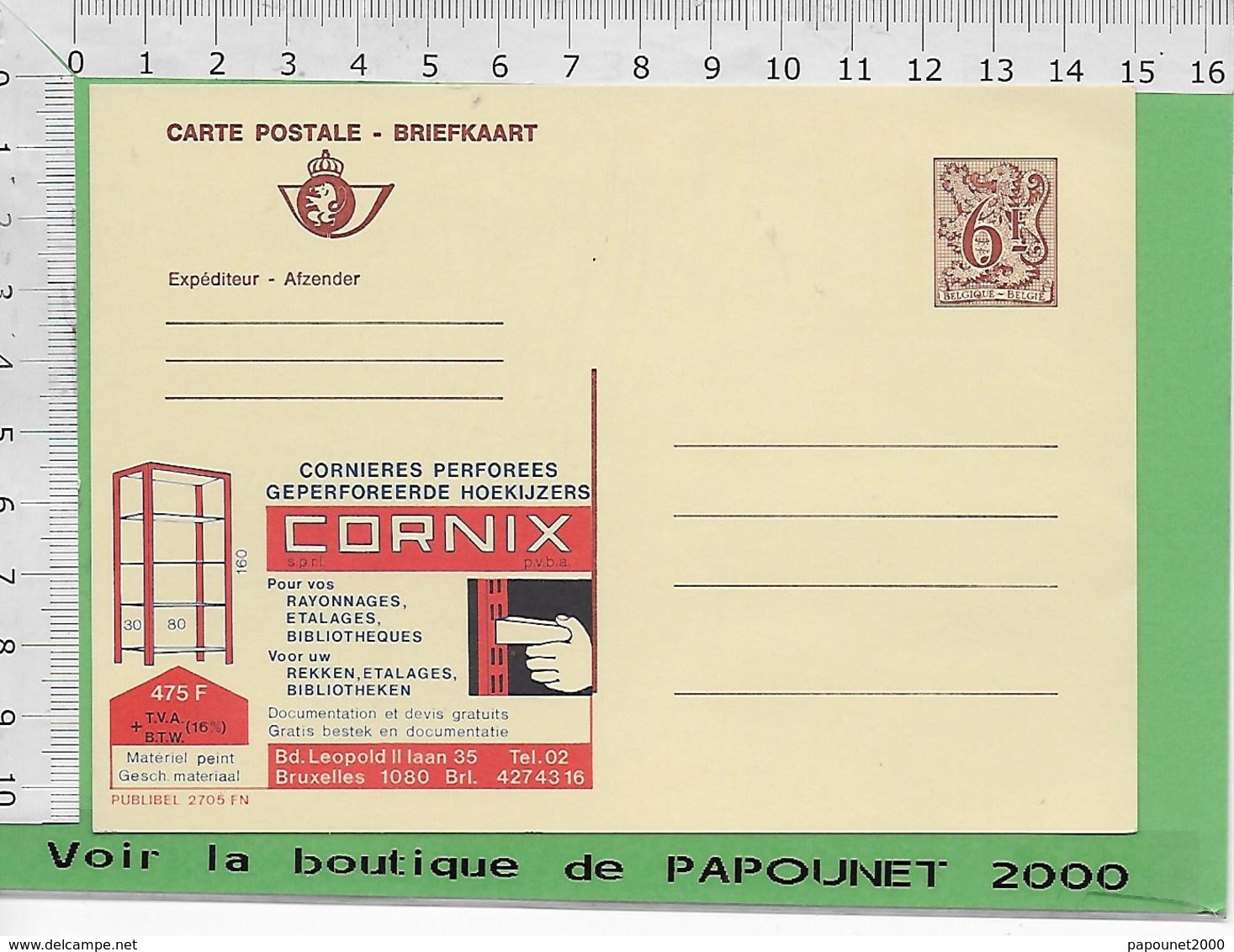 01251 - 03026 - E Be Entiers Postaux Publibel 2705 FN  CORNIX - Publibels