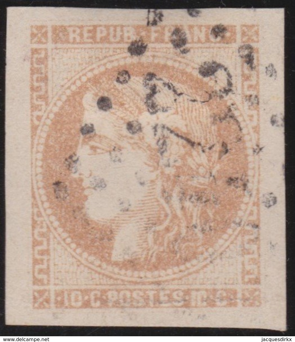 France  .   Yvert   .    43    (2 Scans)  .       O          .      Oblitéré - 1870 Emission De Bordeaux