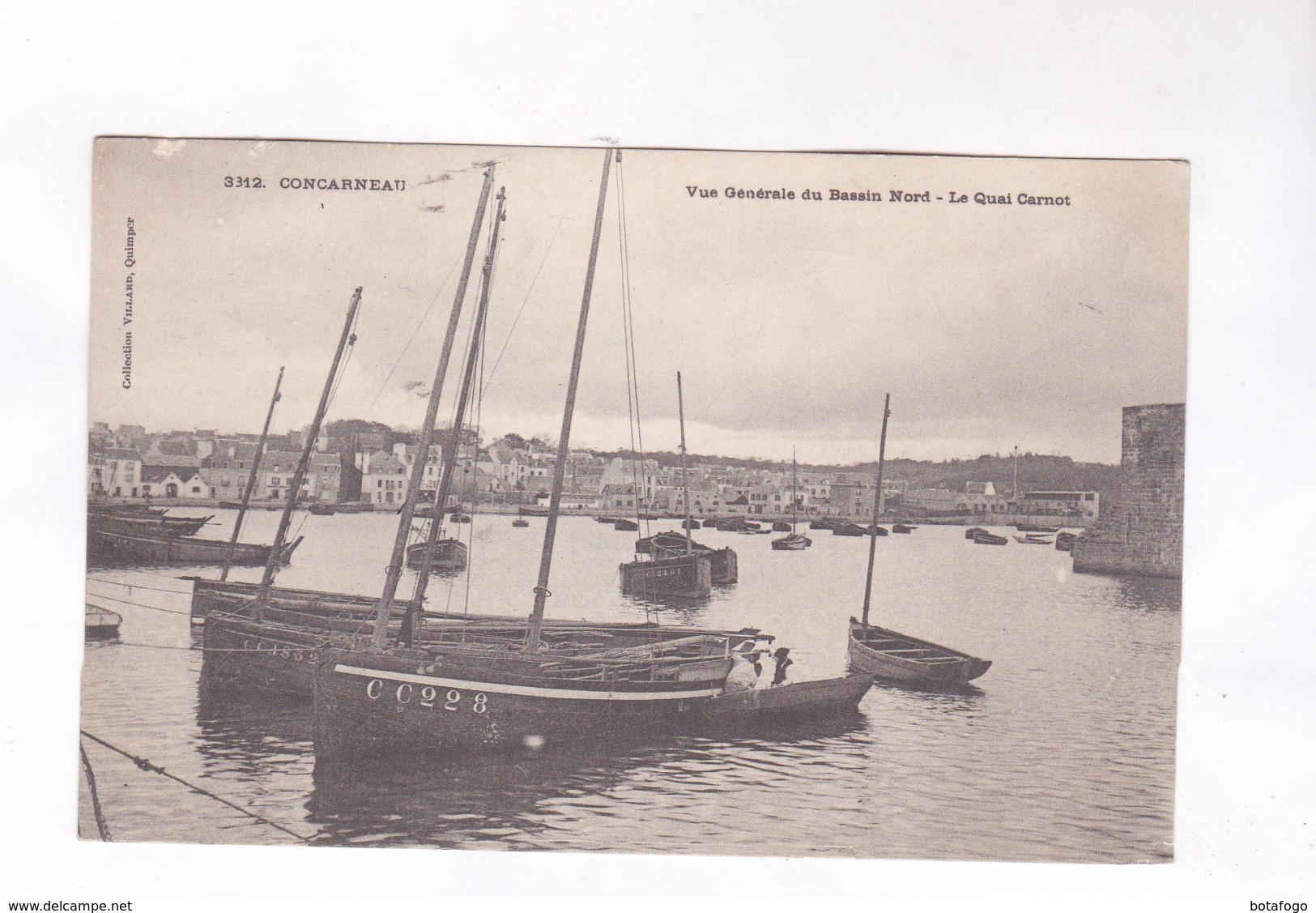 CPA DPT 29 CONCARNEAU, VUE GENERALE DU BASSIN NORD, QUAI CARNOT - Concarneau