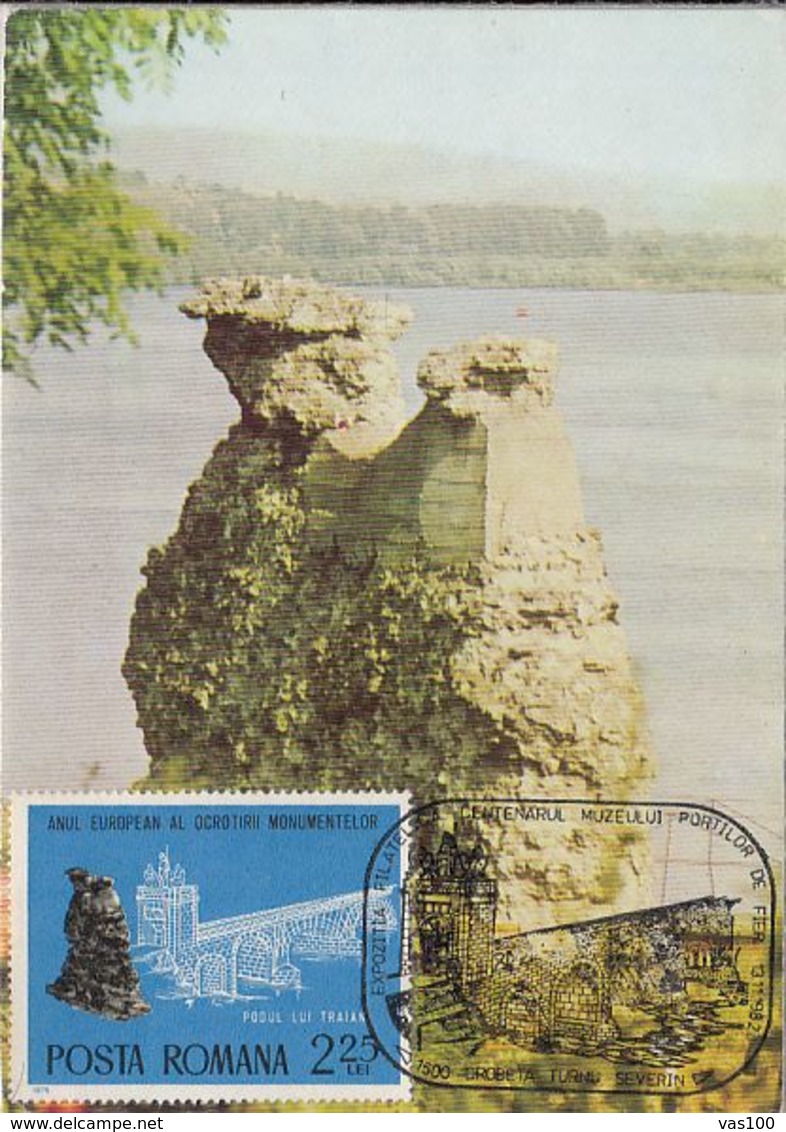 DROBETA TURNU SEVERIN- TRAJAN'S BRIDGE RUINS, CM, MAXICARD, CARTES MAXIMUM, 1982, ROMANIA - Cartoline Maximum