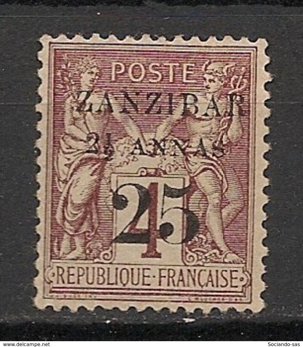 Zanzibar - 1894 - N°Yv. 14 - Type Sage 2 1/2 Anna Et 25 Sur 4c Lilas - Type I - Neuf * / MH VF - Unused Stamps