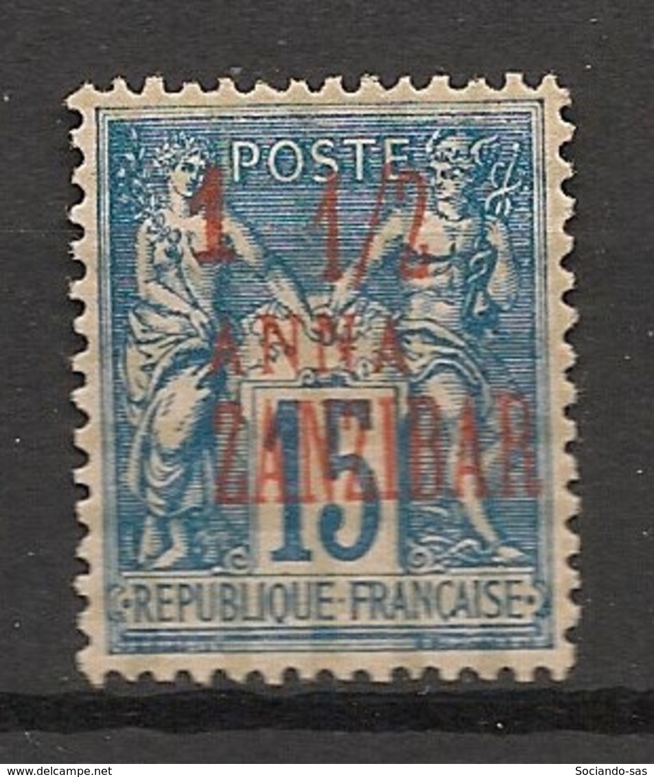 Zanzibar - 1896 - N°Yv. 22 - Type Sage 1 1/2 Anna Sur 15c Bleu - Très Bon Centrage - Neuf * / MH VF - Unused Stamps