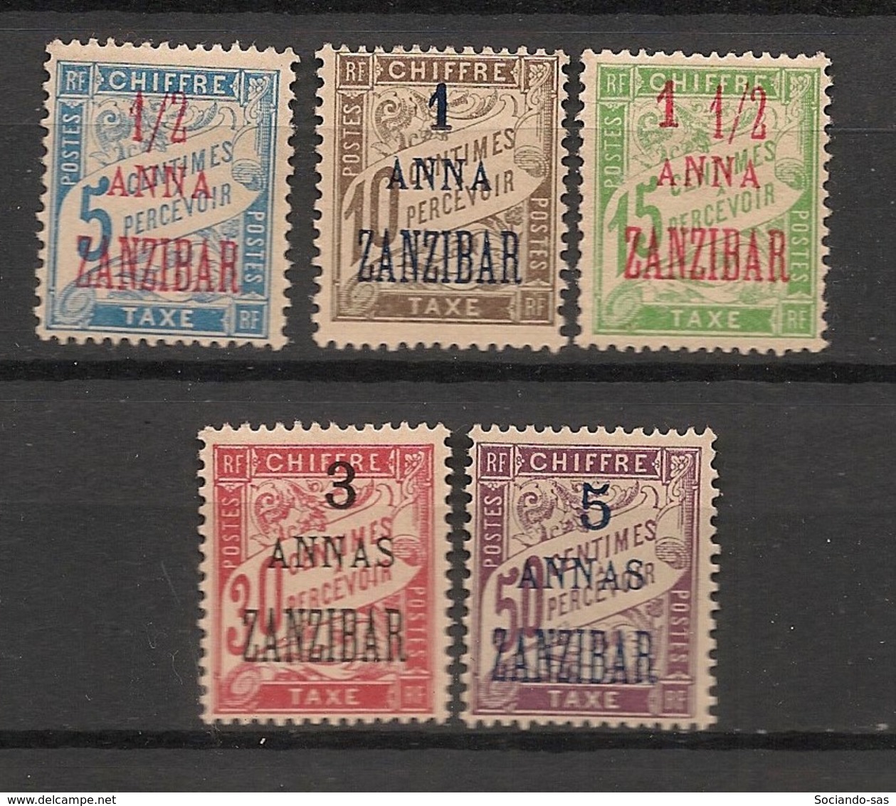 Zanzibar - 1897 - Taxe TT N°Yv. 1 à 5 - Série Complète - Neuf * / MH VF - Unused Stamps