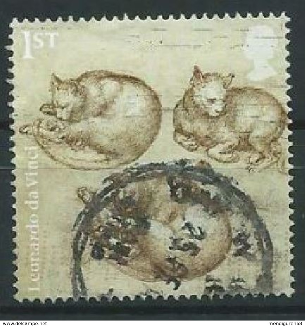 GROSSBRITANNIEN GRANDE BRETAGNE GB 2019 LEONARDO DA VINCI: STUDIES OF CATS 1ST SG 4168 MI 4260 YT 4738 - Gebruikt