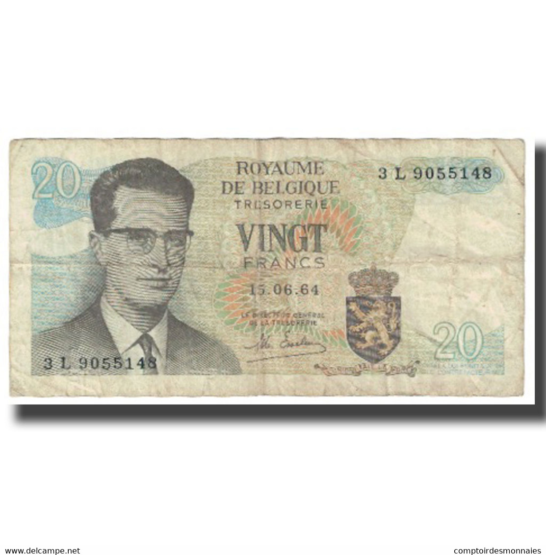 Billet, Belgique, 20 Francs, 1964, 1964-06-15, KM:138, TB - Sonstige & Ohne Zuordnung