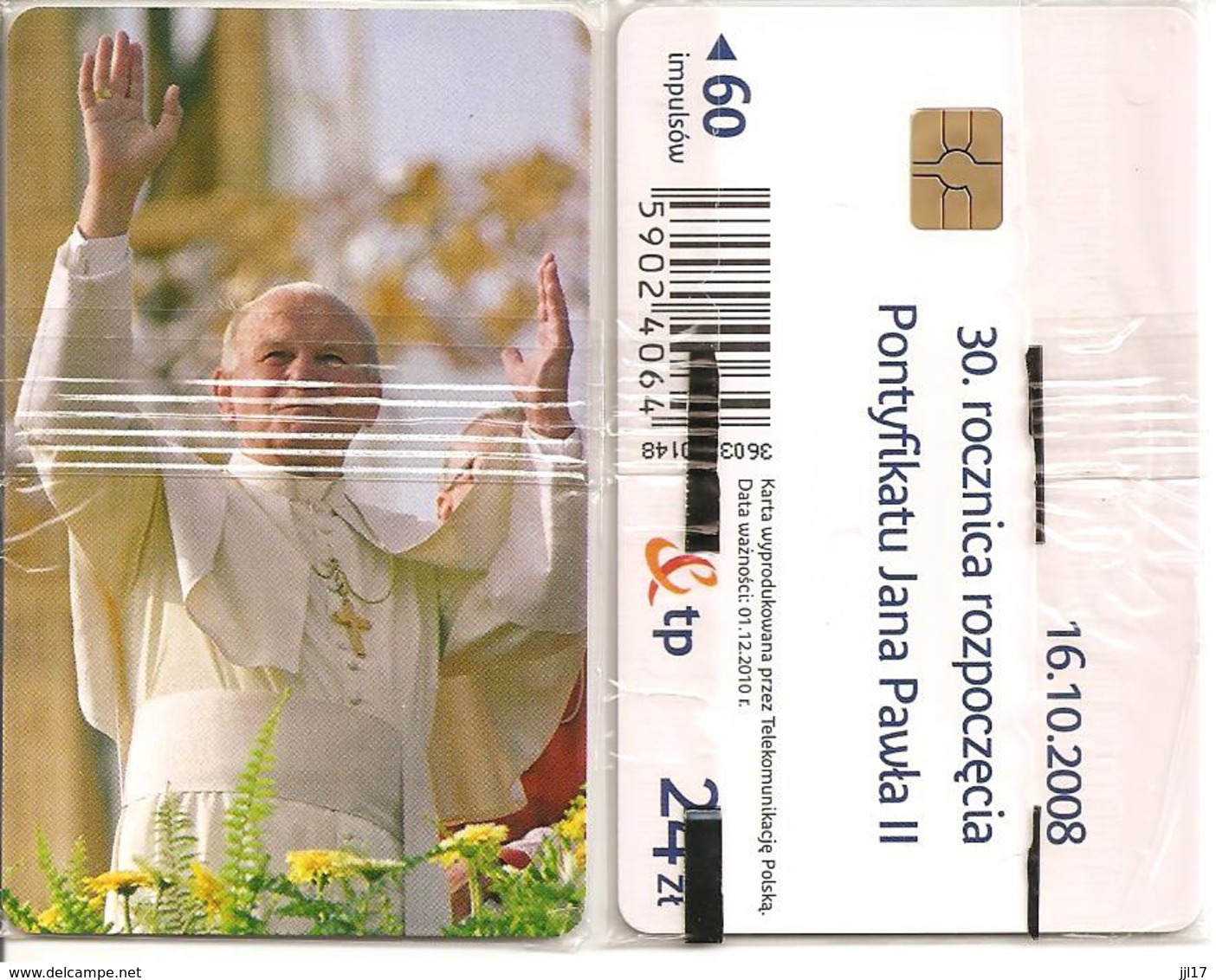 Telecarte à Puce Neuve Sous Blister Pape Jean-Paul II Pologne 500ex (2008) - Characters