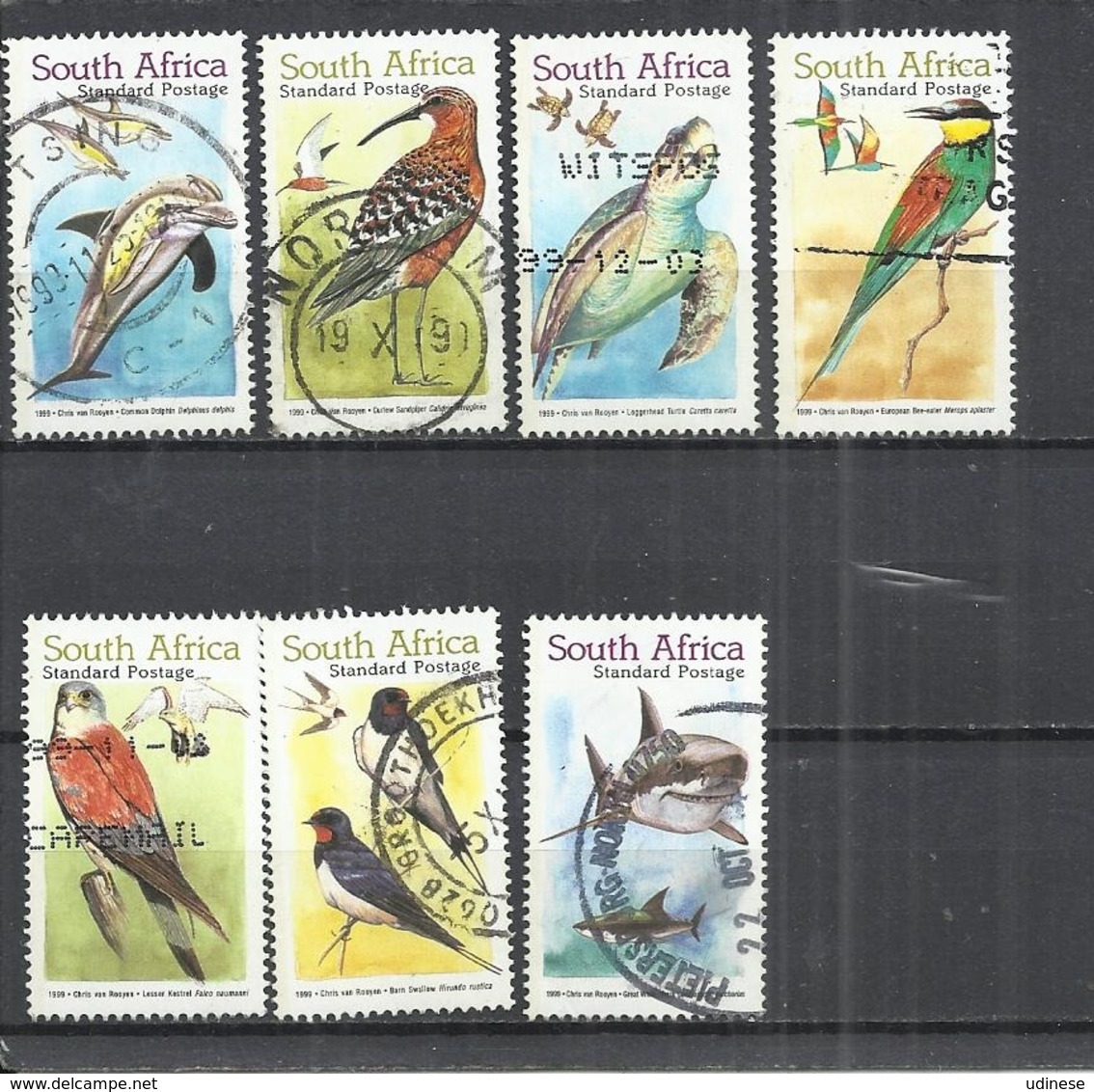 SOUTH AFRICA 1999 - MIGRATORY SPECIES - USED OBLITERE GESTEMPELT USADO - Columbiformes