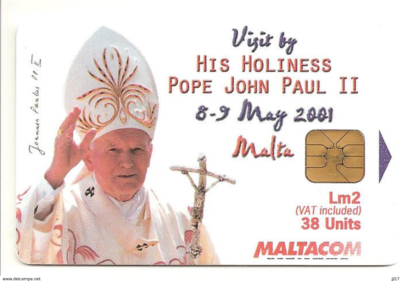 Télécarte à Puce Pape Jean-Paul II De Malte (2001) - Personen