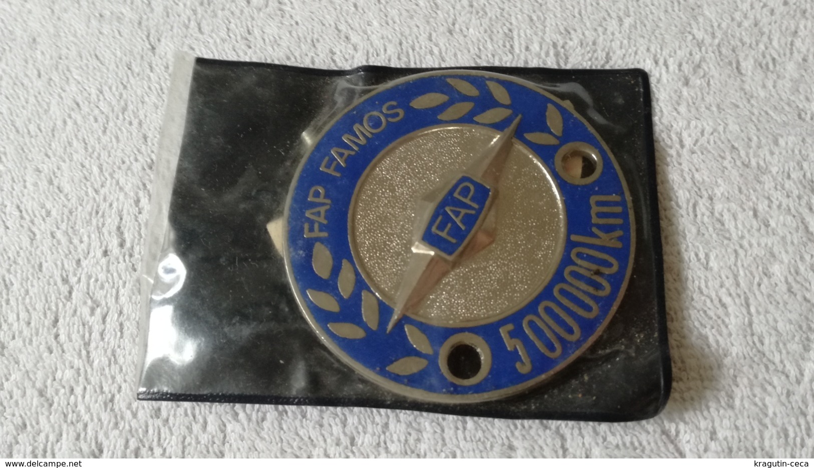 FAP FAMOS 500 000 km mileage Yugoslavia truck cooler name tag plate emblem badge sign logo insignia Serbia production