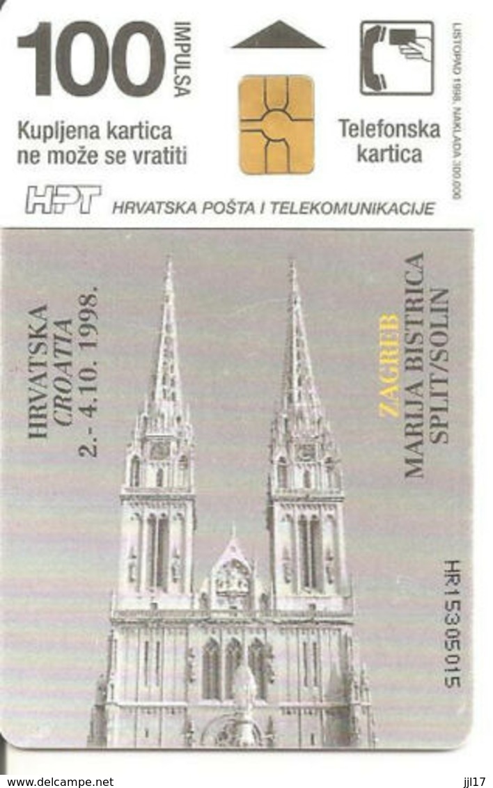 Télécarte à Puce Pape Jean-Paul II De Croatie - 1998 - - Personen