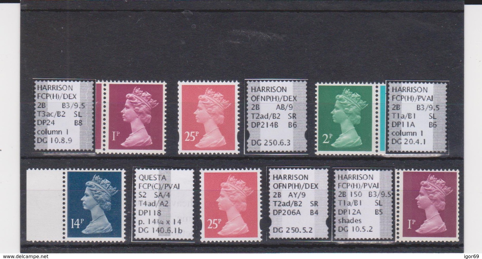 #30 GB Specialised Selection Of Machin Stamps - Machin-Ausgaben