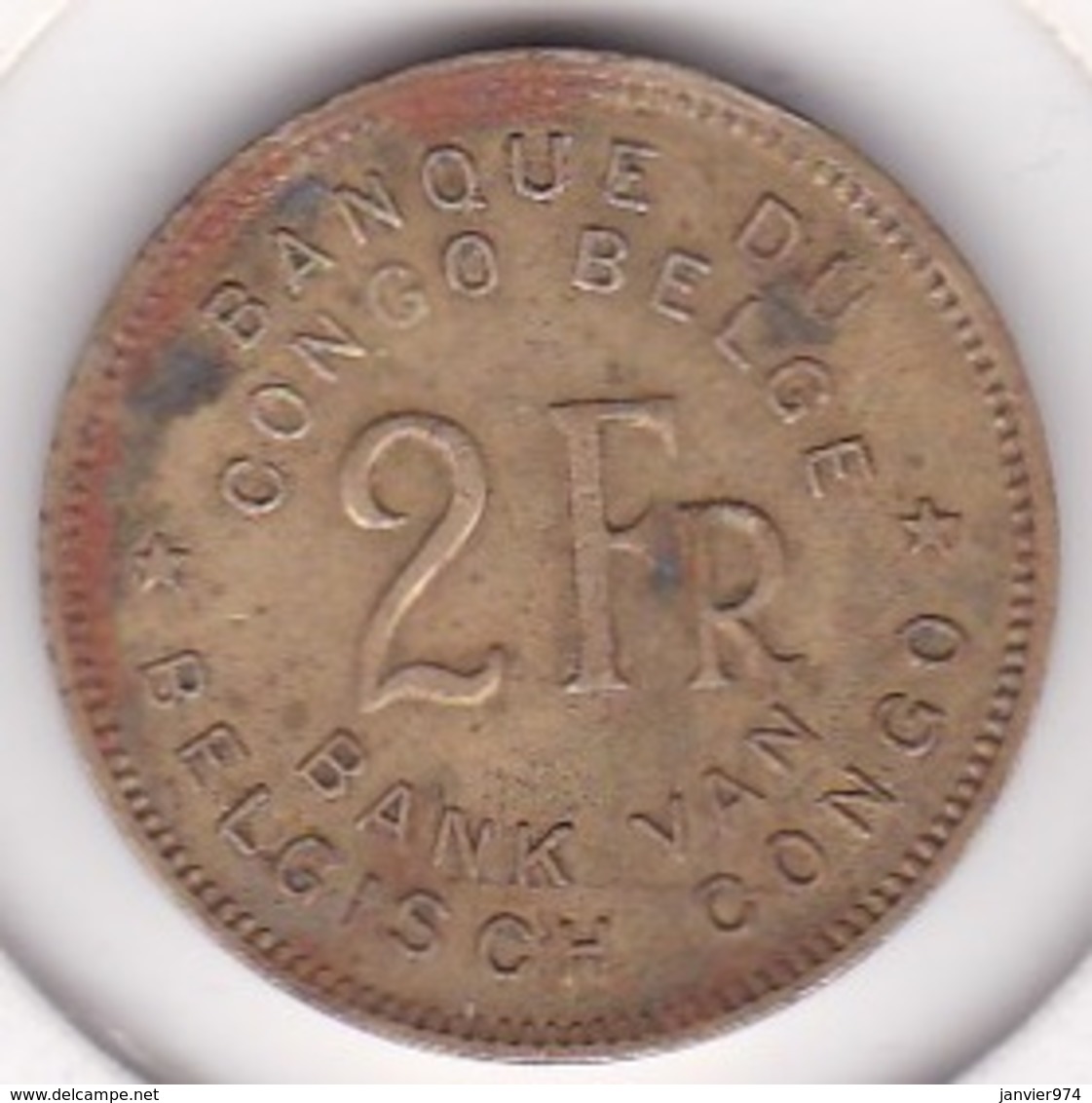 CONGO-BELGE. 2 FRANCS 1946. (Éléphant) - 1945-1951: Régence