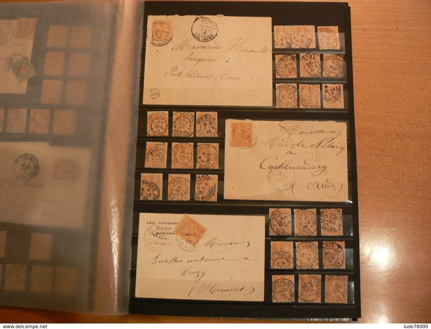 LOT COLLECTION / TYPE MOUCHON OBL / LES 3 SERIES COMPLETES  / LETTRES ET TIMBRES / 6 PHOTOS - Collections