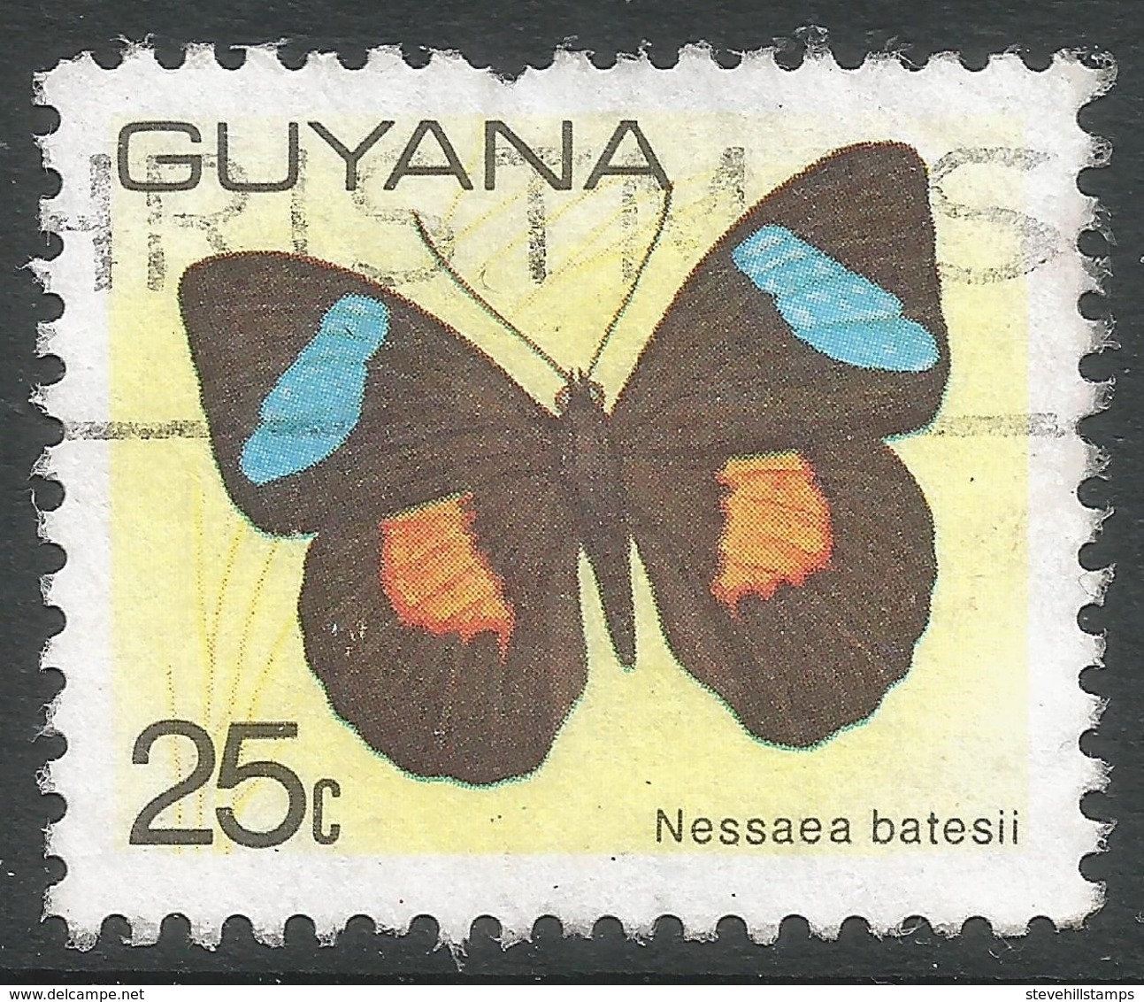 Guyana. 1978 Butterflies, 25c Used. SG 702 - Guyana (1966-...)