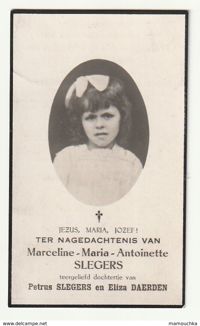 Doodsprentje Marceline Maria Antoinette SLEGERS Dochtertje Daerden Hoesselt 1925 Tongeren 1933 Kind - Images Religieuses