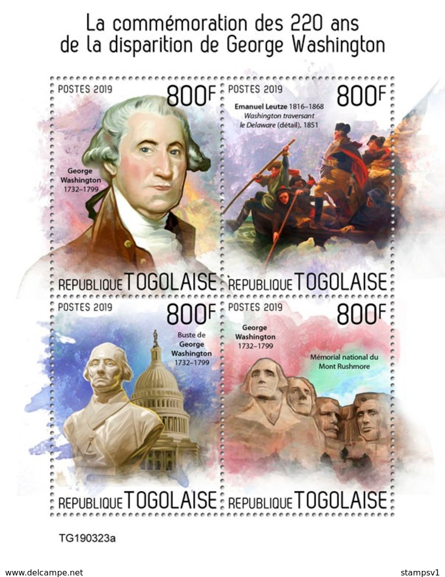 Togo. 2019  220th Memorial Anniversary Of George Washington. (0323a)  OFFICIAL ISSUE - George Washington