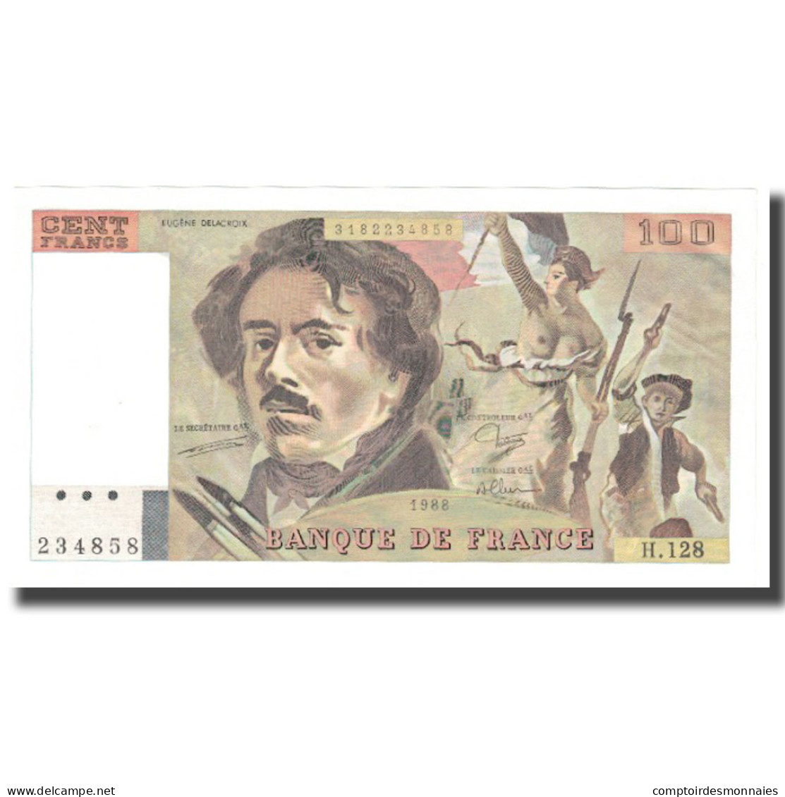 France, 100 Francs, Delacroix, 1988, NEUF, Fayette:69.12, KM:154d - 100 F 1978-1995 ''Delacroix''