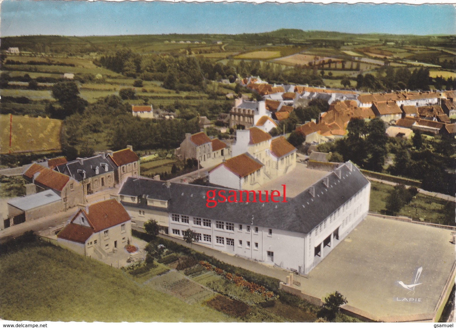 29 - GUERLESQUIN - EN AVION AU DESSUS DE ... - Cours Complémentaire  (Lapie), - Guerlesquin