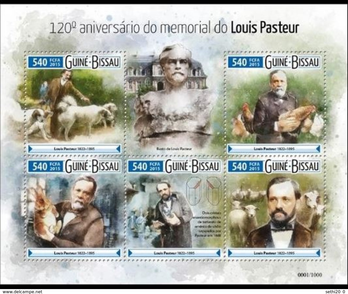 Guinée Bissau 2015 Louis Pasteur Dog Chien MNH - Louis Pasteur