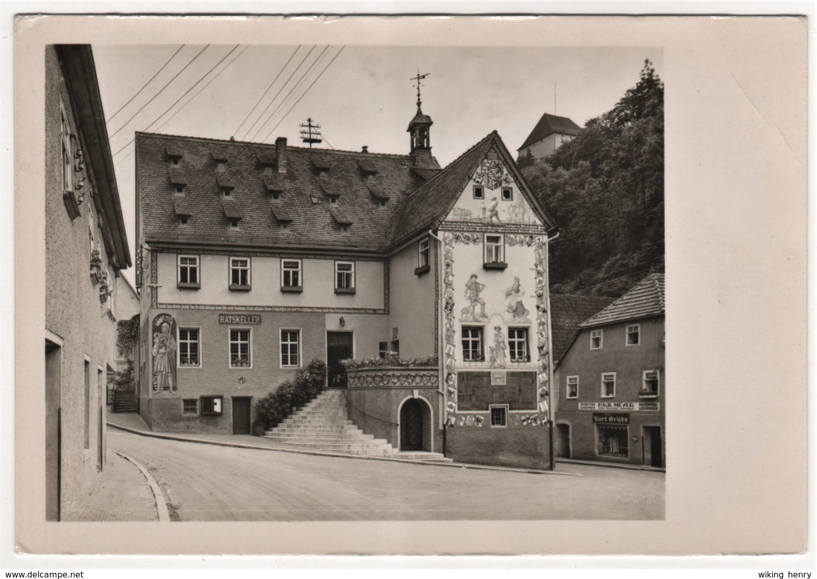 Ziegenrück - S/w Historisches Rathaus    Mit Ratskeller Und Geschäft Von Paul Meyer Und Kurt Grübe - Ziegenrück