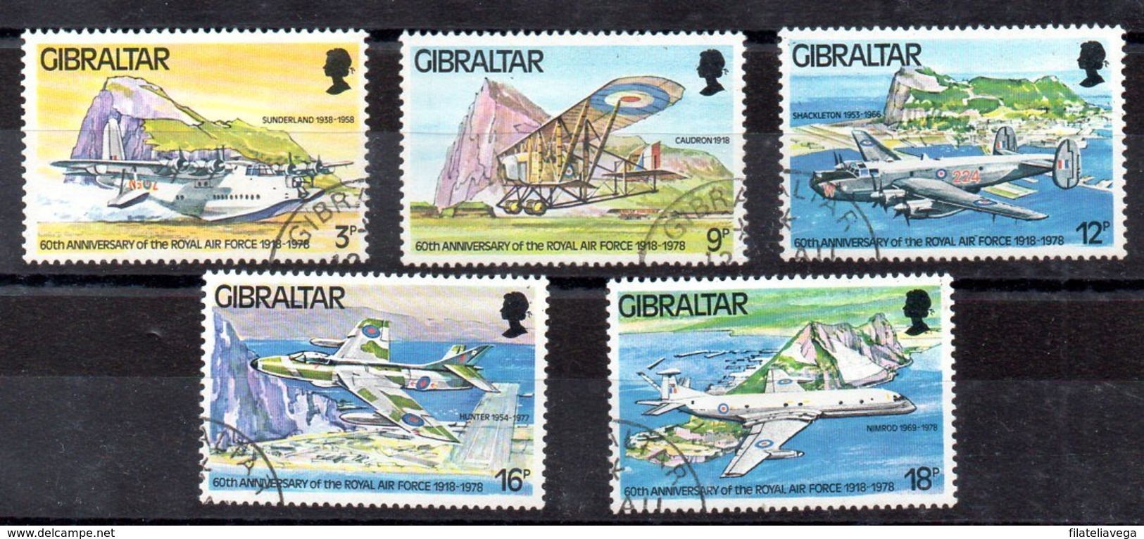 Serie De Gibraltar N ºYvert 379/83 O AVIONES (PLANES) - Gibraltar