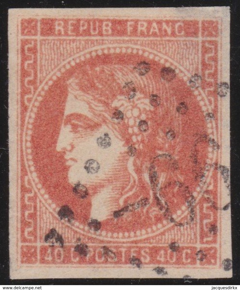 France  .   Yvert   .    48    (2 Scans)   .    Aminci    .       O          .      Oblitéré - 1870 Emission De Bordeaux