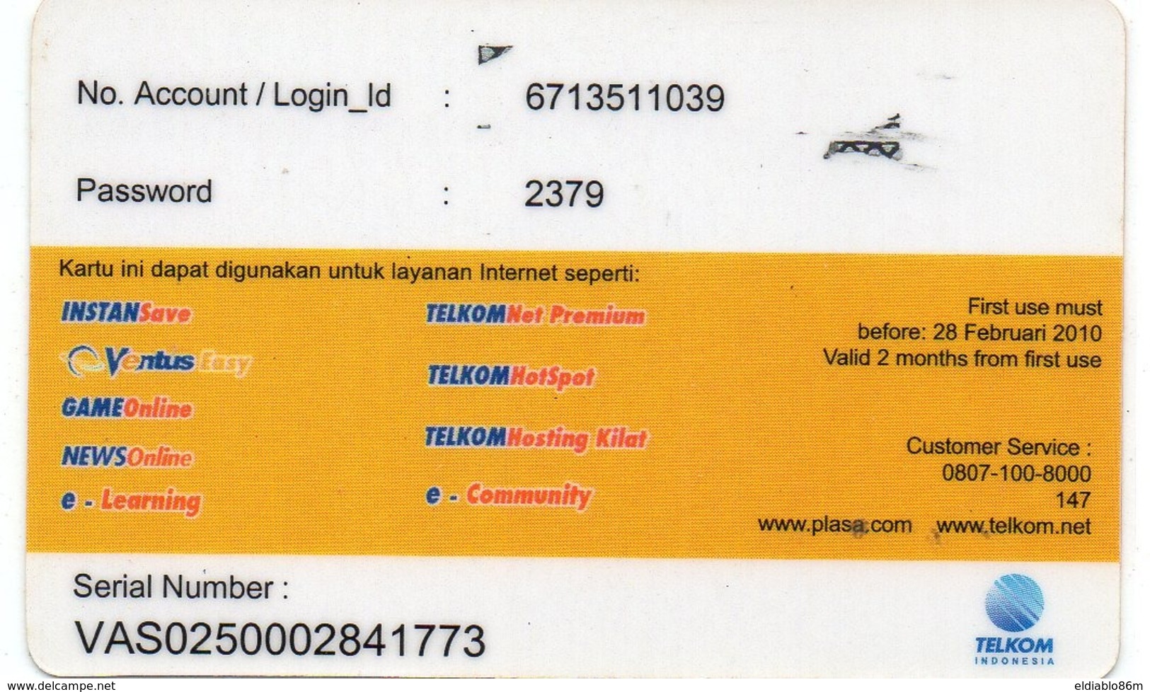 INDONESIA - TELKOM INDONESIA - IVAS MICRO PAYMENT - SCARCE CARD - Indonésie