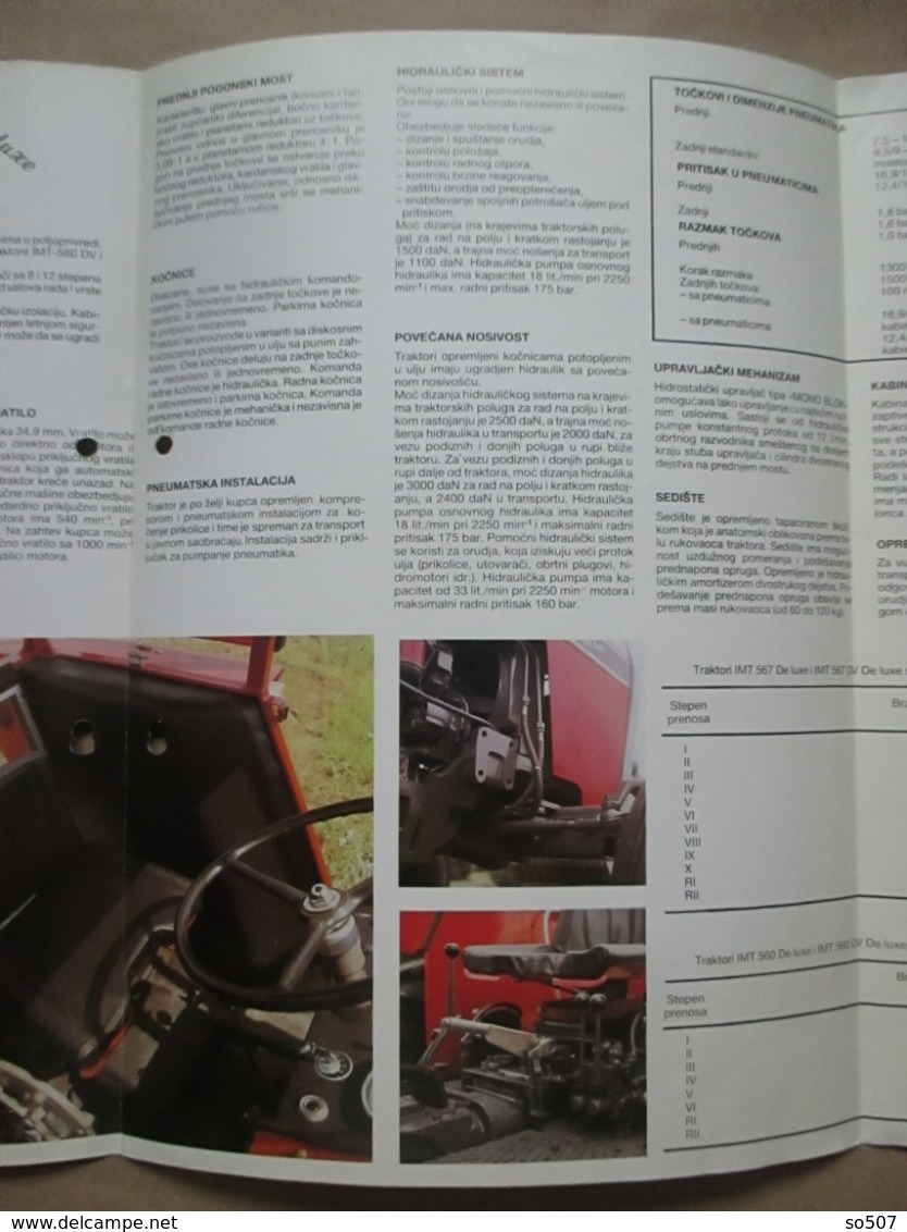 IMT 560 / 567 De Luxe Tractor Brochure,Prospect,Traktor,Industry Of Agricultural Machines,Tractors,Belgrade,Yugoslavia - Traktoren