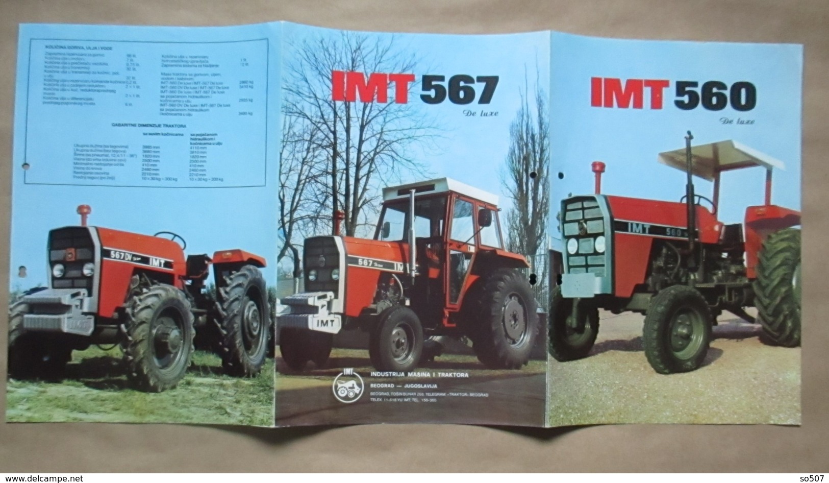 IMT 560 / 567 De Luxe Tractor Brochure,Prospect,Traktor,Industry of Agricultural Machines,Tractors,Belgrade,Yugoslavia