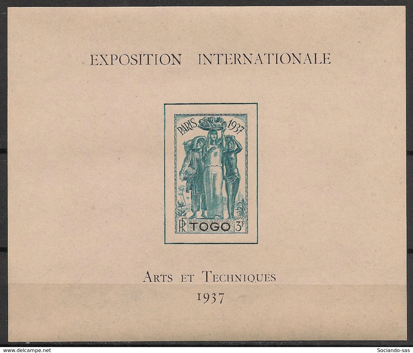 Togo - 1937 - Bloc Feuillet BF N°Yv. 1 - Exposition Internationale - Neuf * / MH VF - Ungebraucht