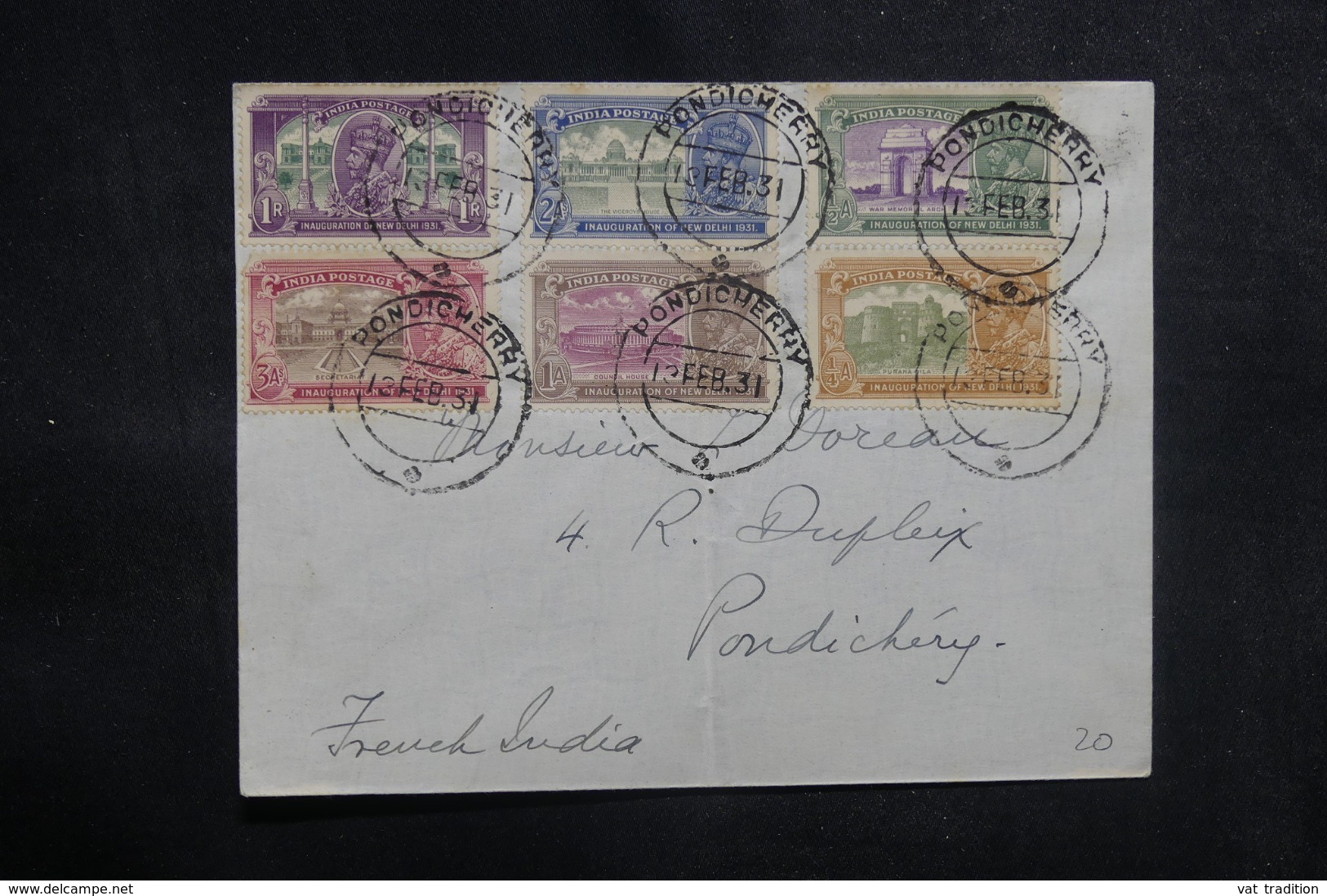 INDE - Affranchissement Plaisant De Pondicherry Pour Pondicherry En 1931 - L 41633 - 1911-35 King George V