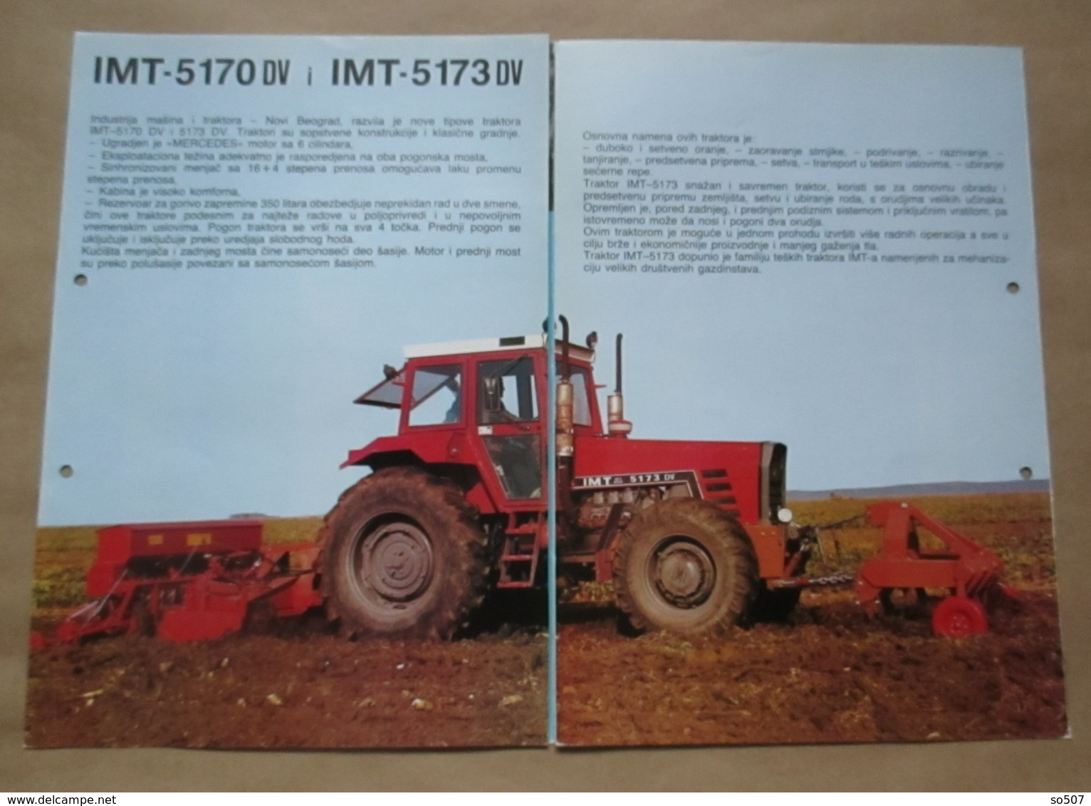 IMT 5170 / 5173 Tractor Brochure,Prospect,Traktor,Industry Of Agricultural Machines,Tractors,Belgrade,Yugoslavia - Tracteurs