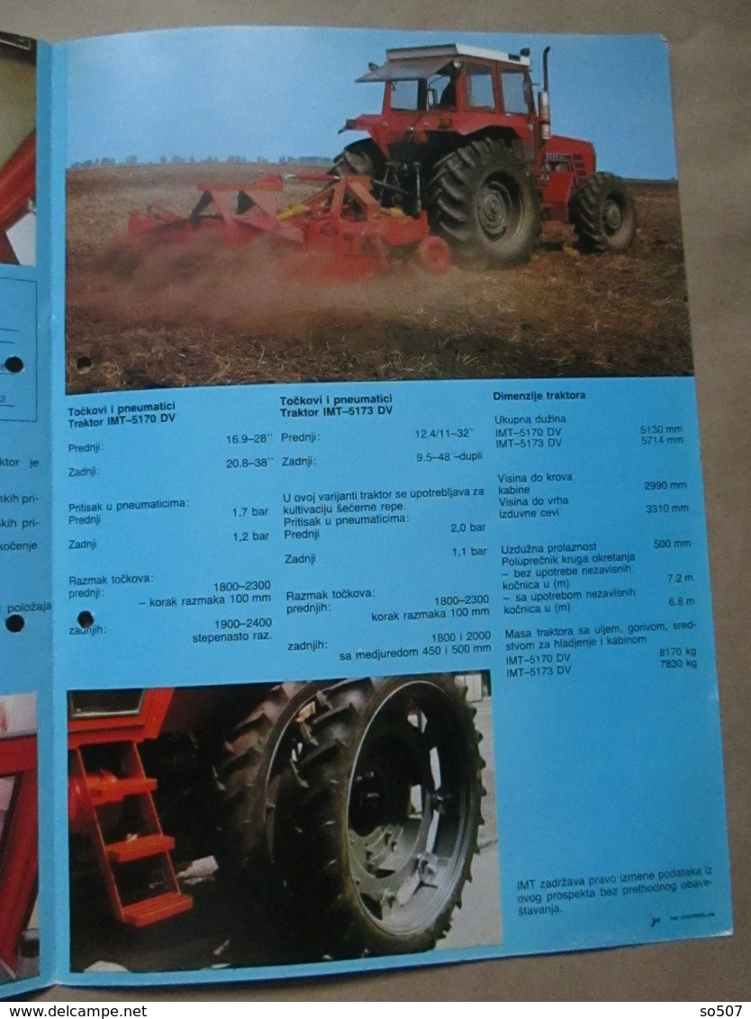 IMT 5170 / 5173 Tractor Brochure,Prospect,Traktor,Industry of Agricultural Machines,Tractors,Belgrade,Yugoslavia