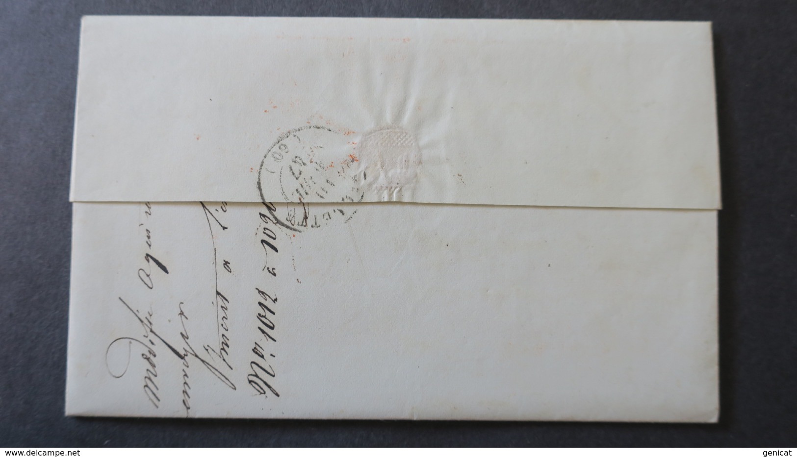 Belgique Lettre De Huy 1847 Pour Paris Taxe 7 Cachet Encadré Vert "B.3.R" Entrée Valenciennes En Rouge - 1830-1849 (Independent Belgium)