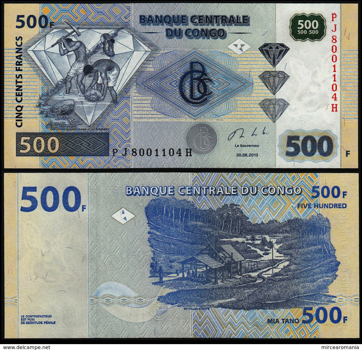 CONGO - 500 FRANCS - 2013 - UNC - Repubblica Democratica Del Congo & Zaire