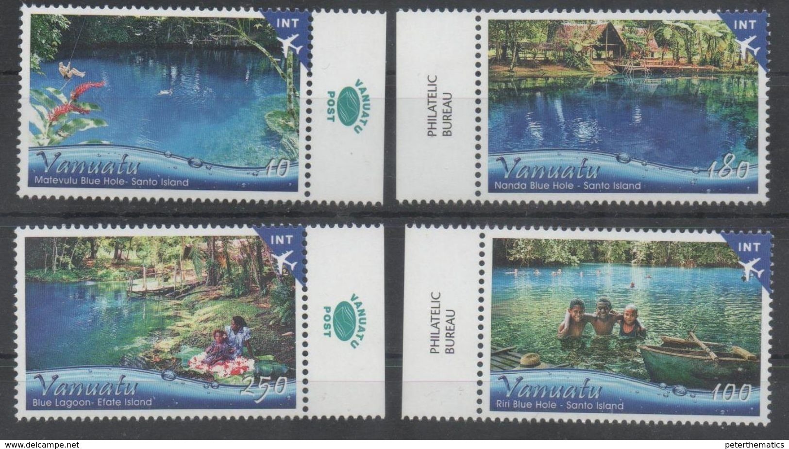 VANUATU ,2017, MNH, TOURISM, SWIMMING HOLES, CANOES, CHILDREN,  4v - Other & Unclassified