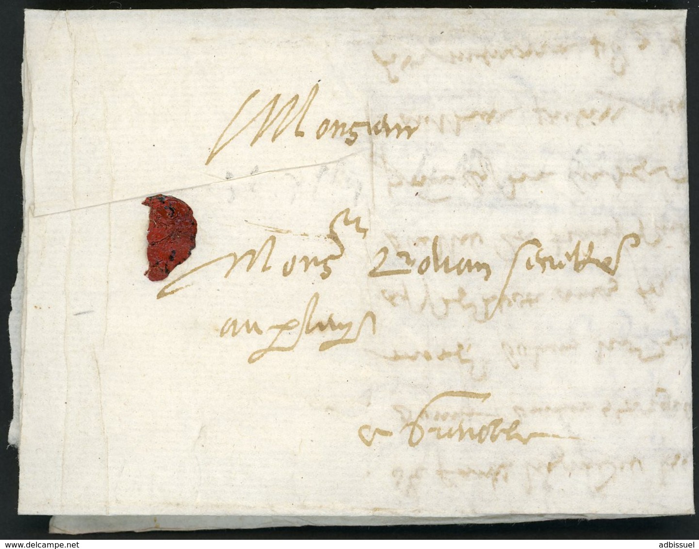 1637 ISERE Lettre Datée De St Albin (de Vaulserre) Le 4/11/1637 Et Adressée à Grenoble (Lenain N°6, Indice 18 = 340 €). - ....-1700: Precursors