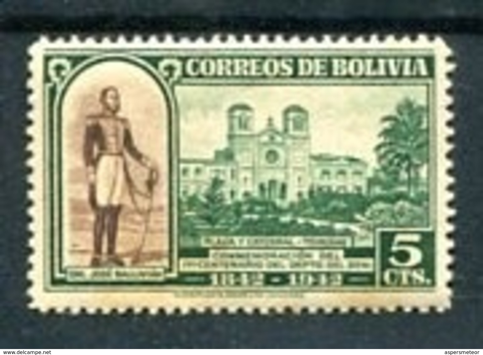 BOLIVIA - GENERAL JOSE BALLIVIAN, PLAZA Y CATEDRAL DE TRINIDAD. YVERT N° 259 ANNEE 1943 MNH - LILHU - Otros & Sin Clasificación