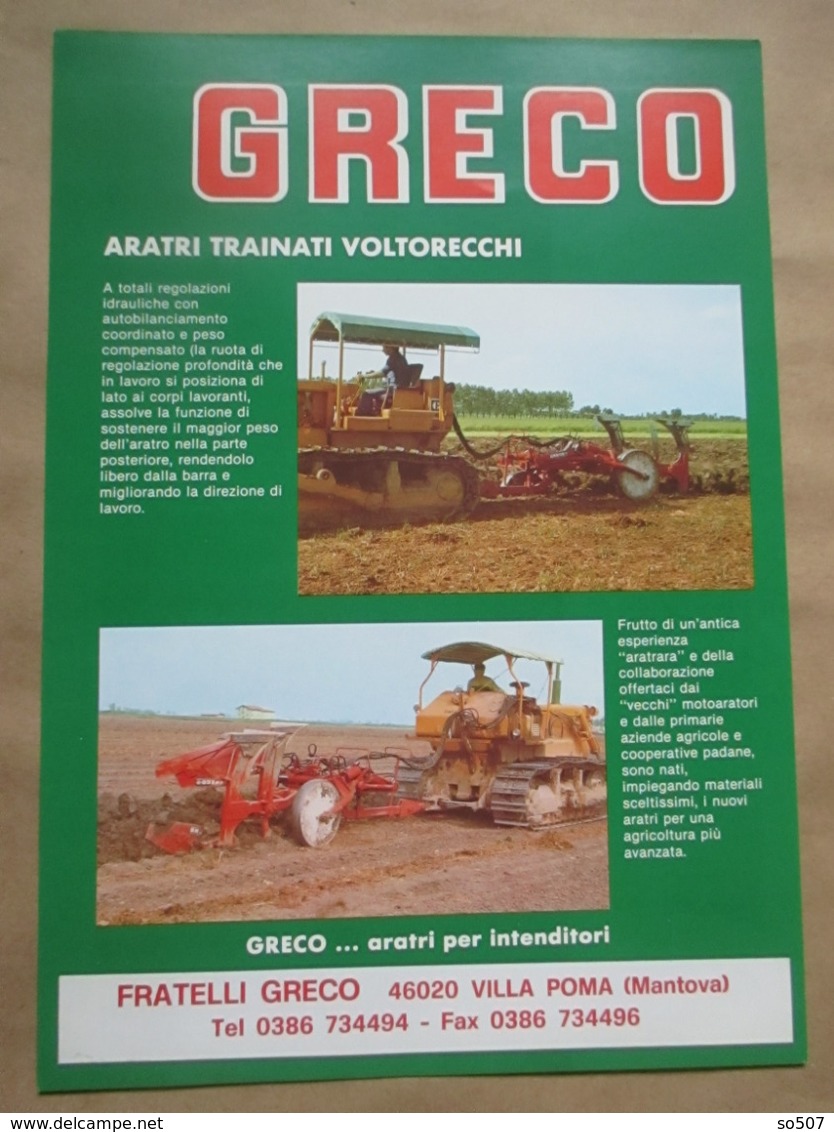 Greco Machine-Types Of Fiat Tractor, Agricultural Machines- Catalog, Prospekt, Brochure- Italy - Tracteurs