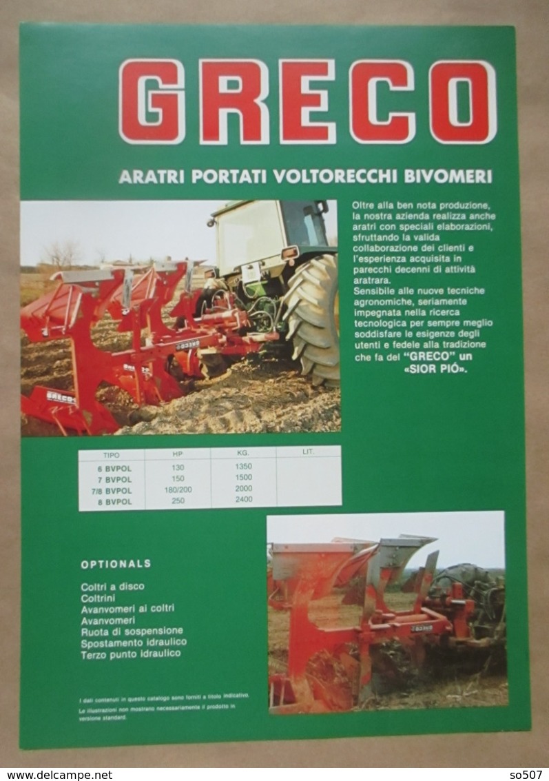 Greco Machine-Types Of Fiat Tractor, Agricultural Machines- Catalog, Prospekt, Brochure- Italy - Traktoren