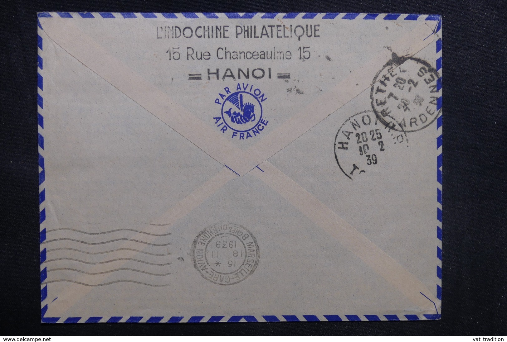 INDOCHINE - Enveloppe De Hanoï Pour La France En 1939, Affranchissement Plaisant - L 41653 - Lettres & Documents